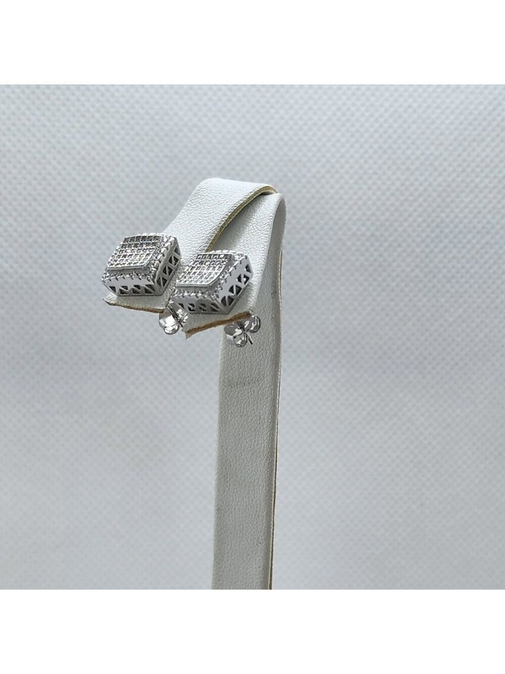 Brand New Sterling Silver 925 Square cz Earrings